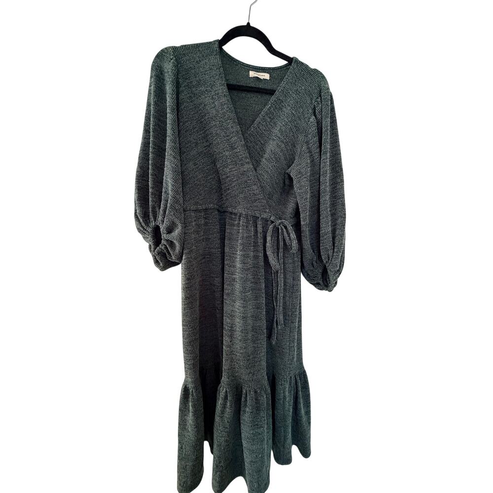 Max Studio Women's Green Knit Long Sleeve Dress Size S
